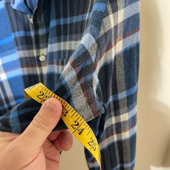 Paul Stuart Blue Plaid Men's Shirt - Picture 4 of 5